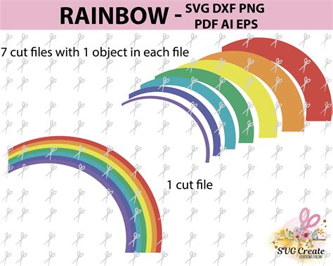 Download Free Rainbow SVG Clipart Printable Files